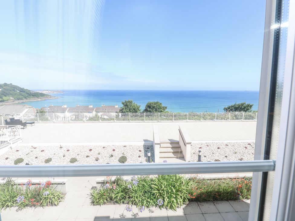 An outdoor area with an ocean view at Golva in Carbis Bay
