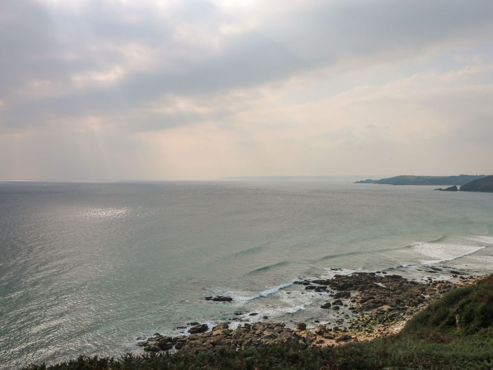A view of the ocean and shoreline at Sandbanks in Praa Sands
