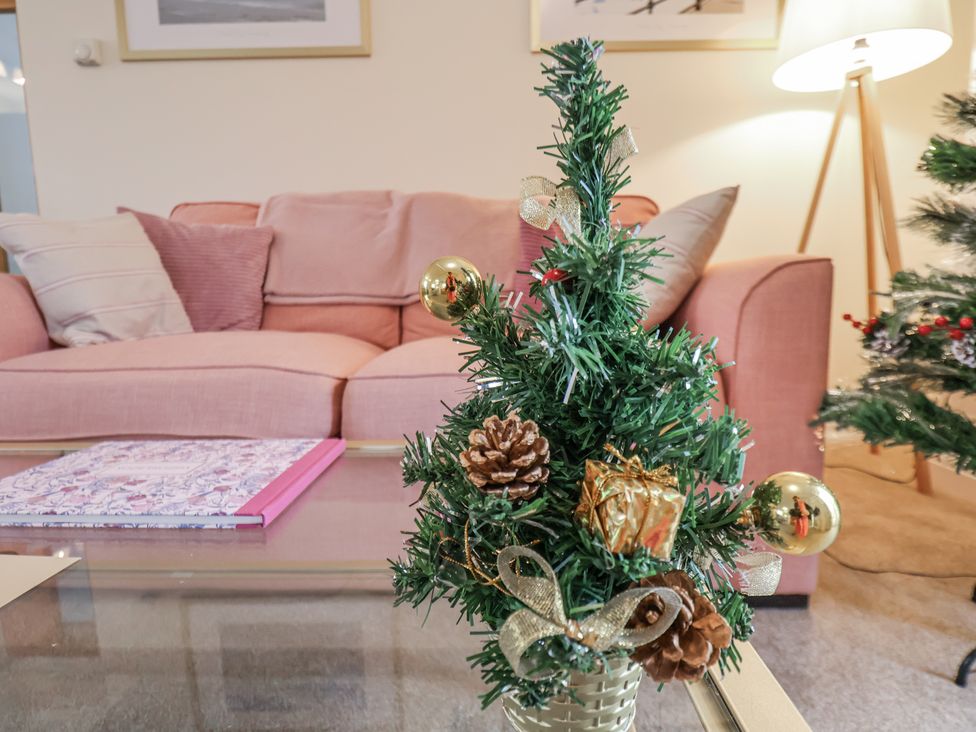 A small Christmas tree with decorations on a table at Weydale Avenue in Scarborough