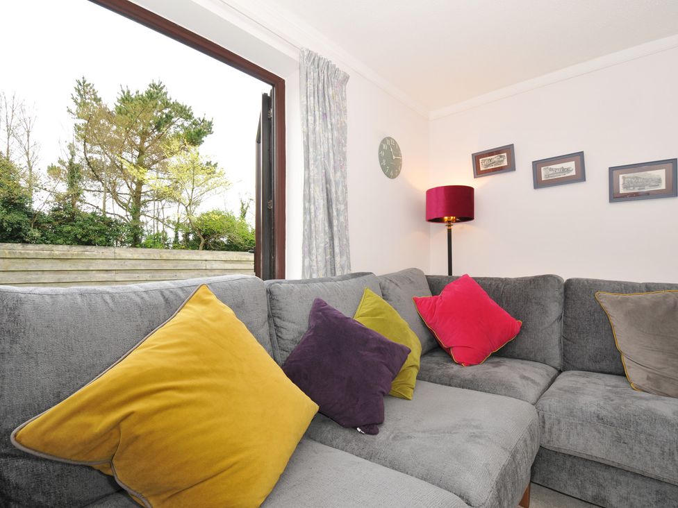 A living room with cushions on a sofa at Hazelhurst in Rock
