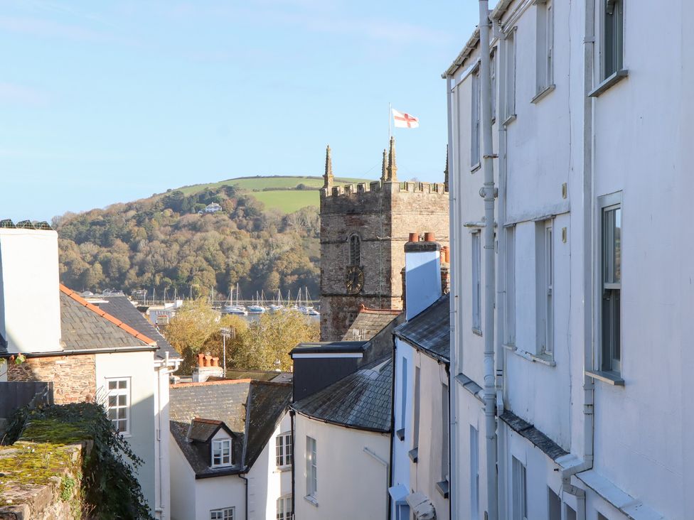 A view of a church and surrounding buildings at 13 Above Town in Dartmouth