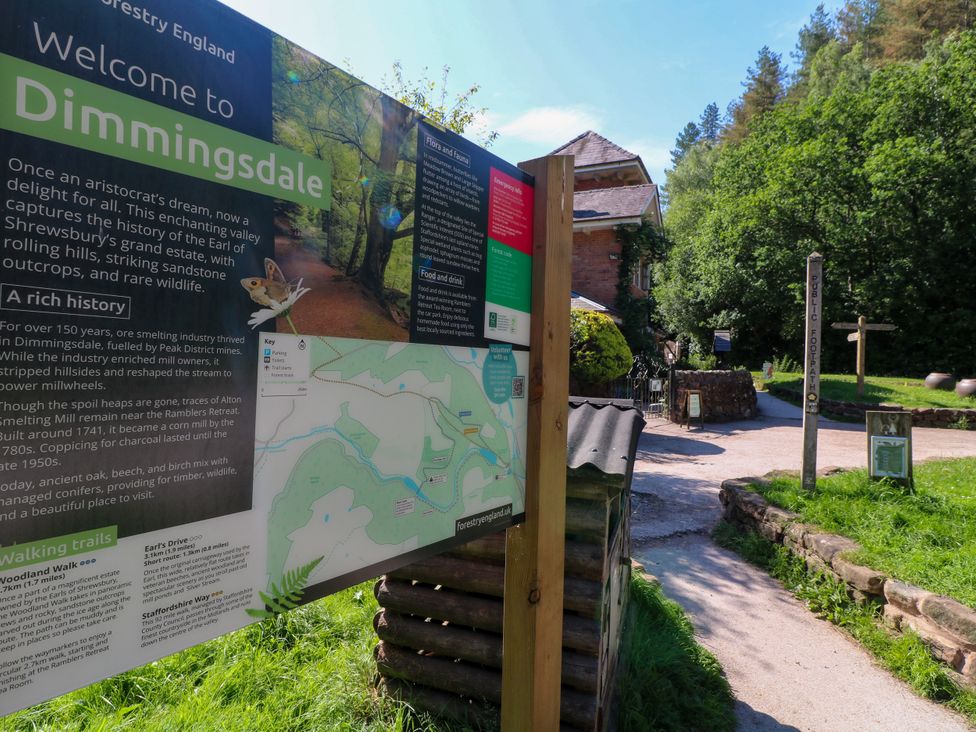 An information board and pathway at Dimminsdale in Stoke-on-Trent