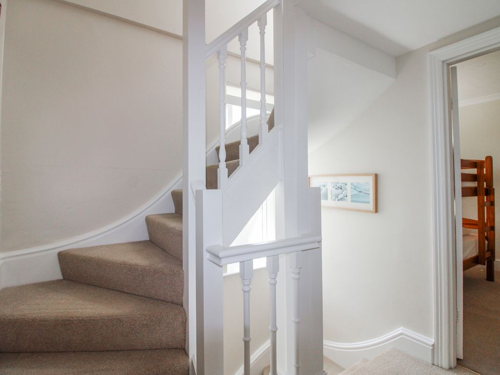 A staircase and hallway at Eddystone in Hope Cove