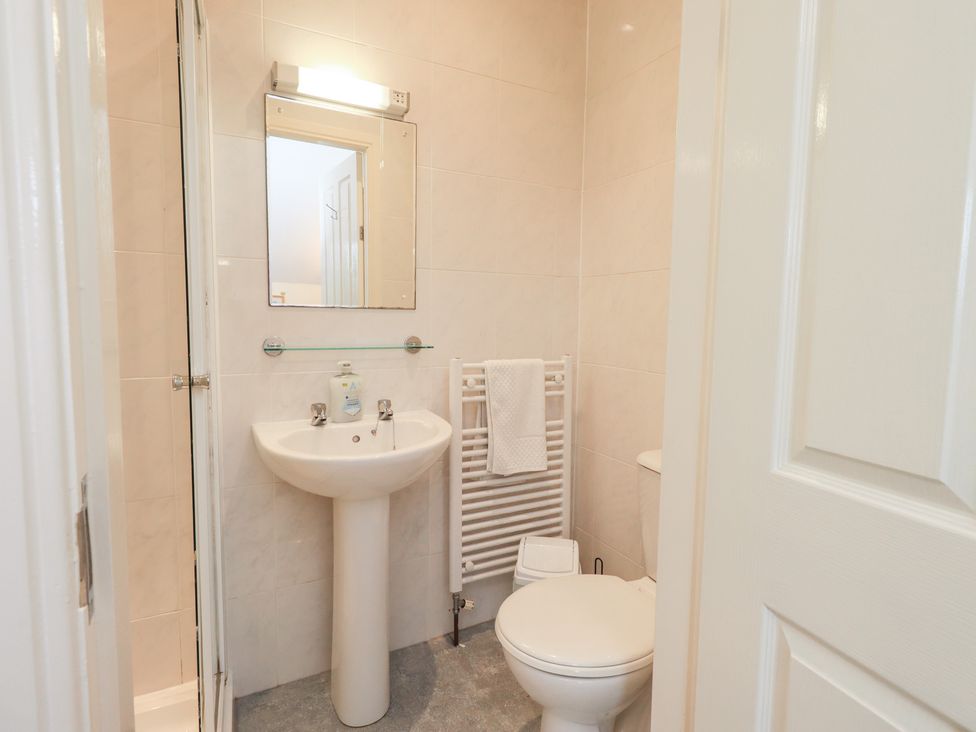 A bathroom with a sink and toilet at Hazelmere in Keswick