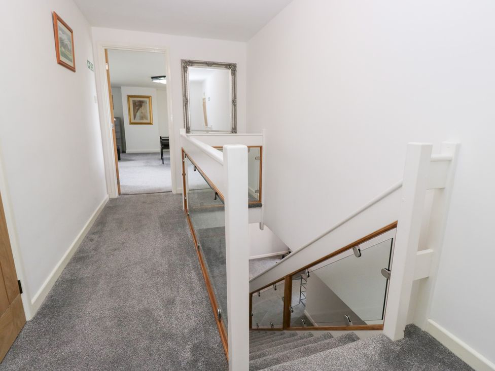 A staircase in a hallway at Eildon Lodge in Gosforth