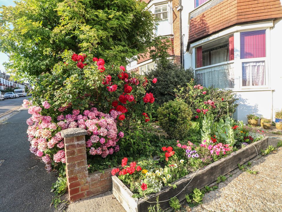 A garden with flowers and bushes at Sylvian in Bexhill-On-Sea