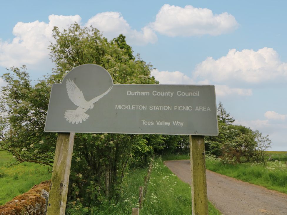 A sign for Mickleton Station Picnic Area on Tees Valley Way