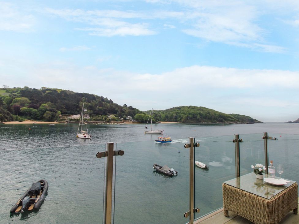 An outdoor area with a view of boats on water at Villa 1, Estura, Salcombe