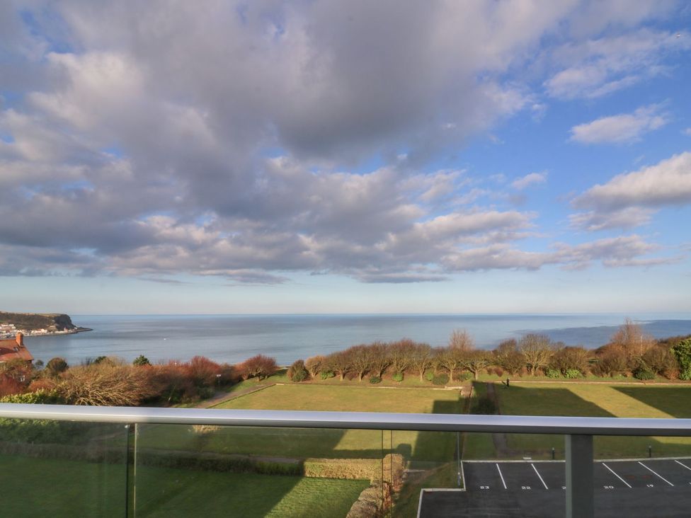 View of the ocean and sky from a balcony at The Lookout