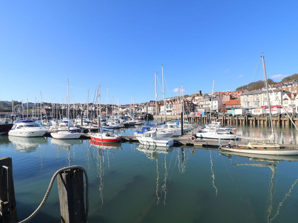 A marina with boats and buildings at The Lookout in 