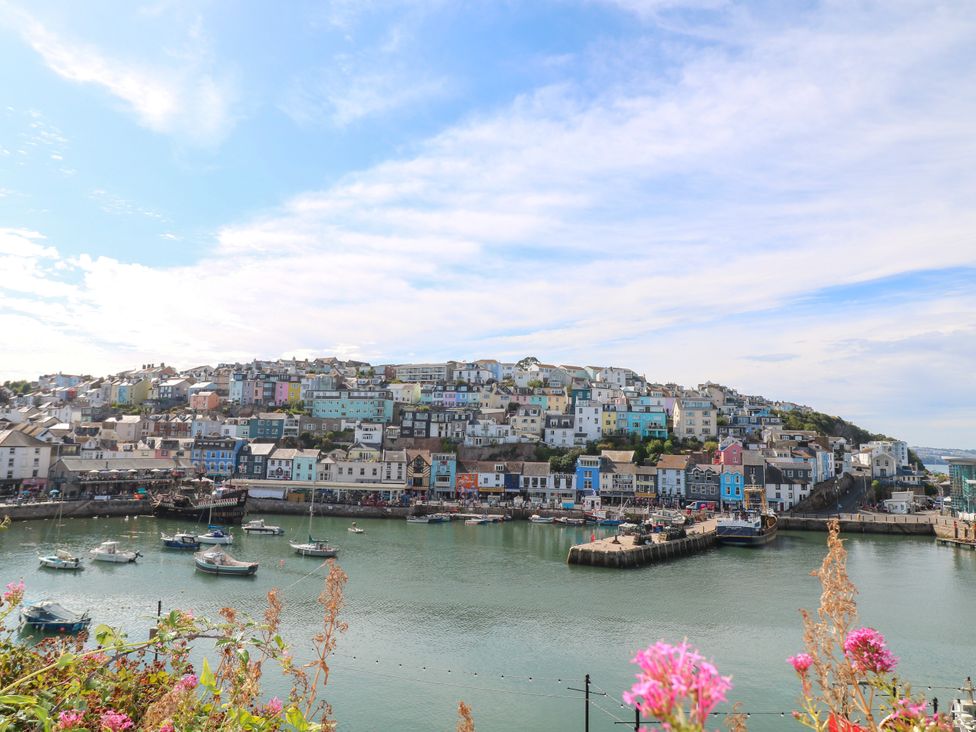 A harbor with boats and houses at Bay View in Brixham