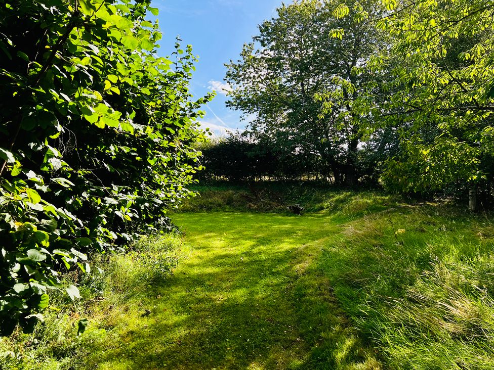A garden area with grass and trees at Skylarks near to Dingwall