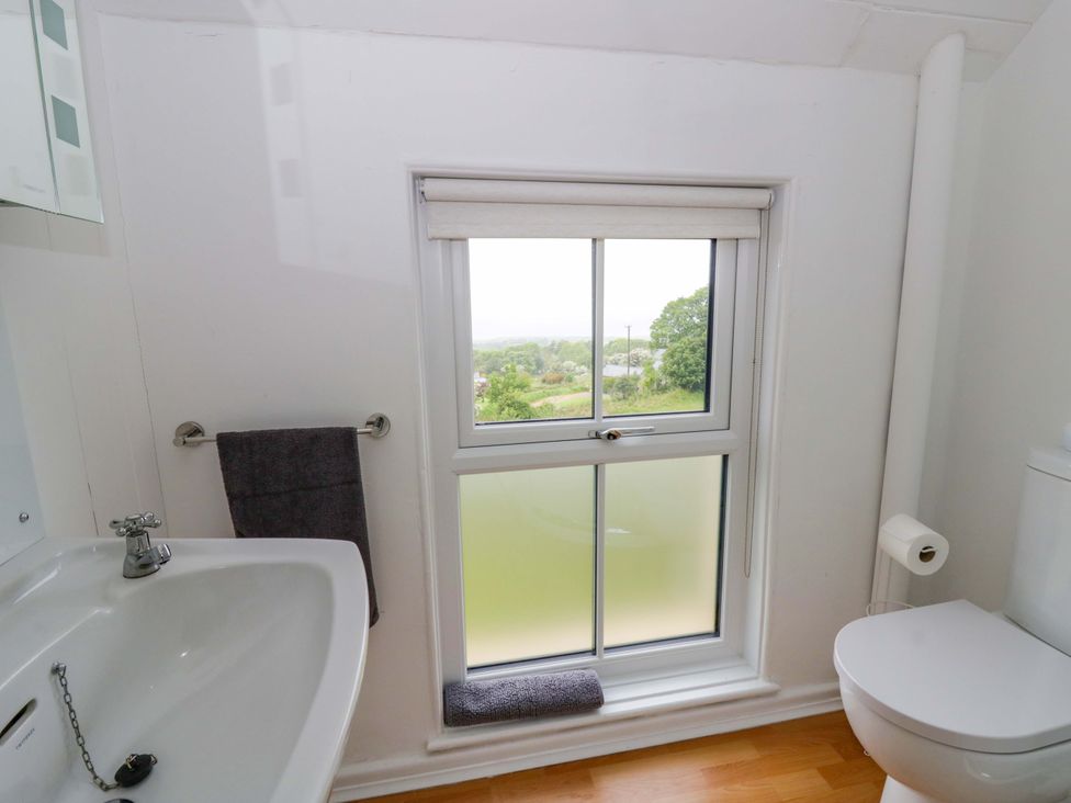 A bathroom with a sink and toilet at Ceunant near Newport