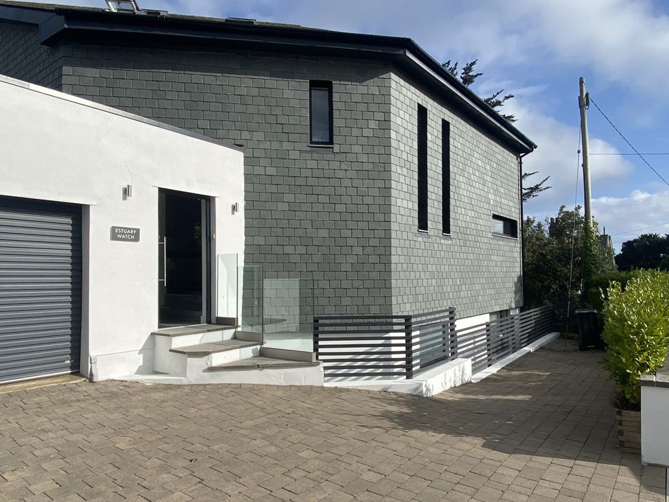 An outdoor area with a building and driveway at Estuary Watch Lelant near Carbis Bay