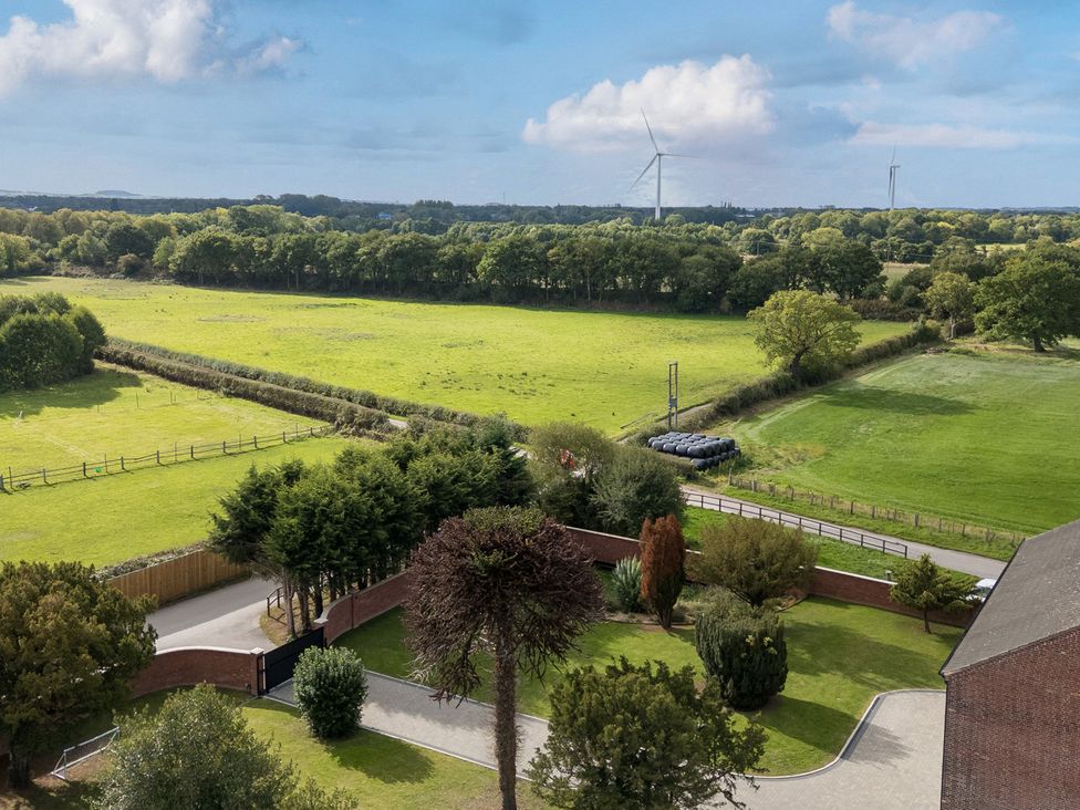 A view of wind turbines and fields at Otherton Hall in Penkridge