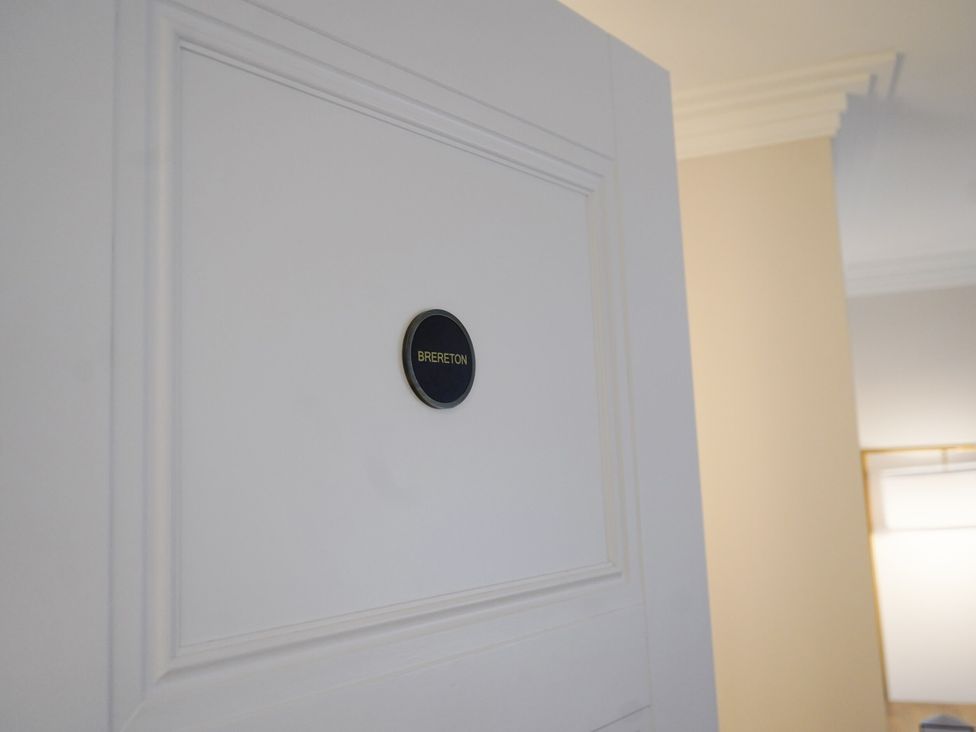 A door with a nameplate labeled BRERETON at Otherton Hall Penkridge