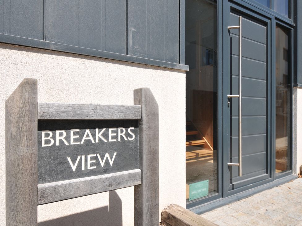 A sign and door entrance at Breakers View in Polzeath
