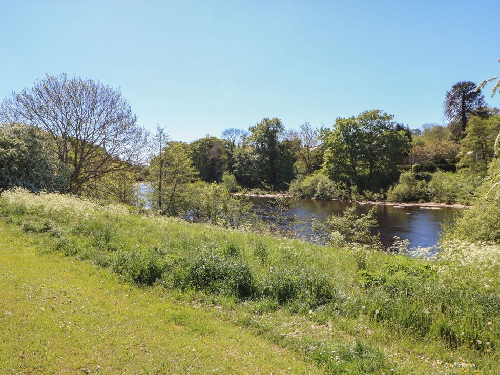 A river with trees and grass at The Smithy in Barnard Castle