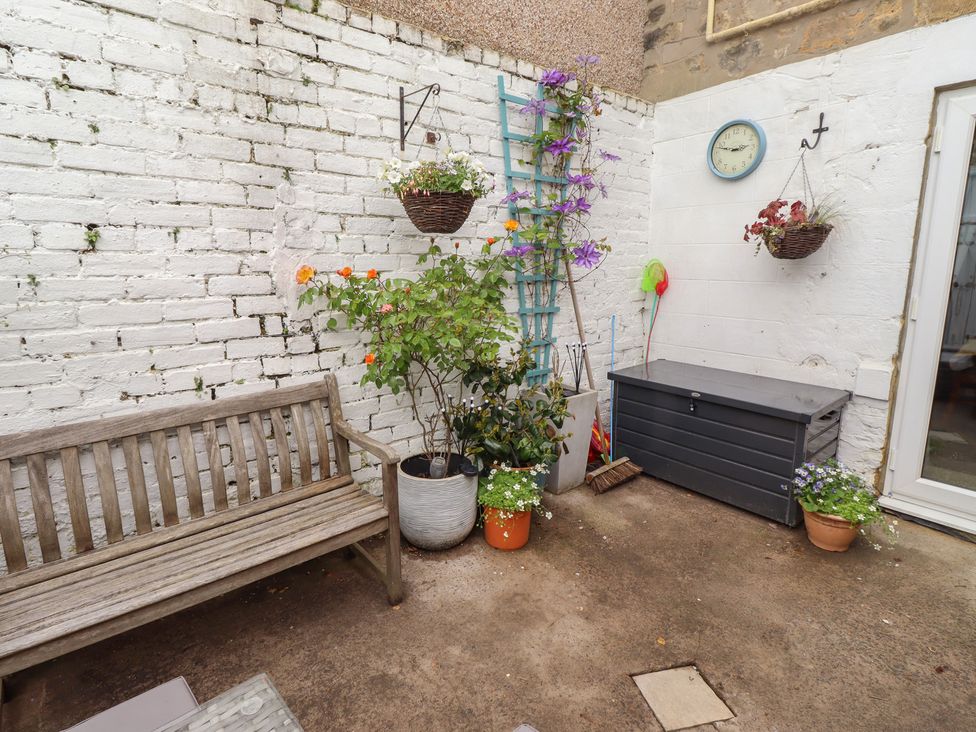 A garden with a bench and plants at Number Seventeen Amble
