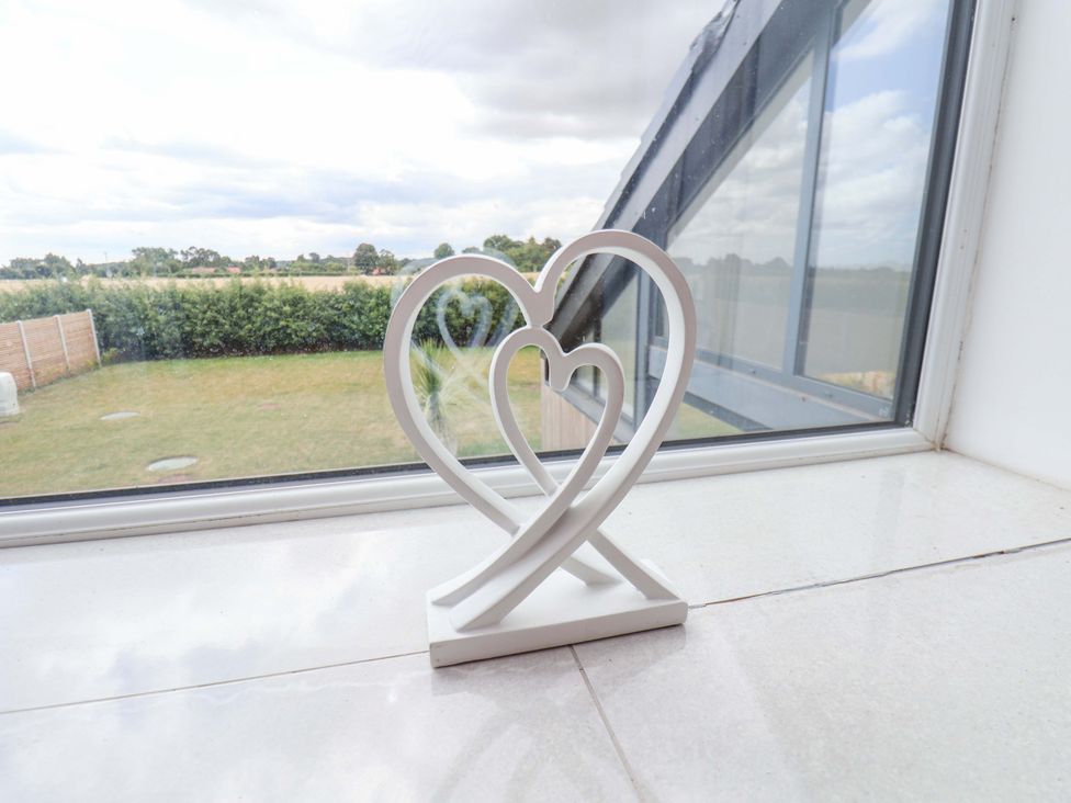 A heart decoration on a window sill at Mill Cottage in Walkington