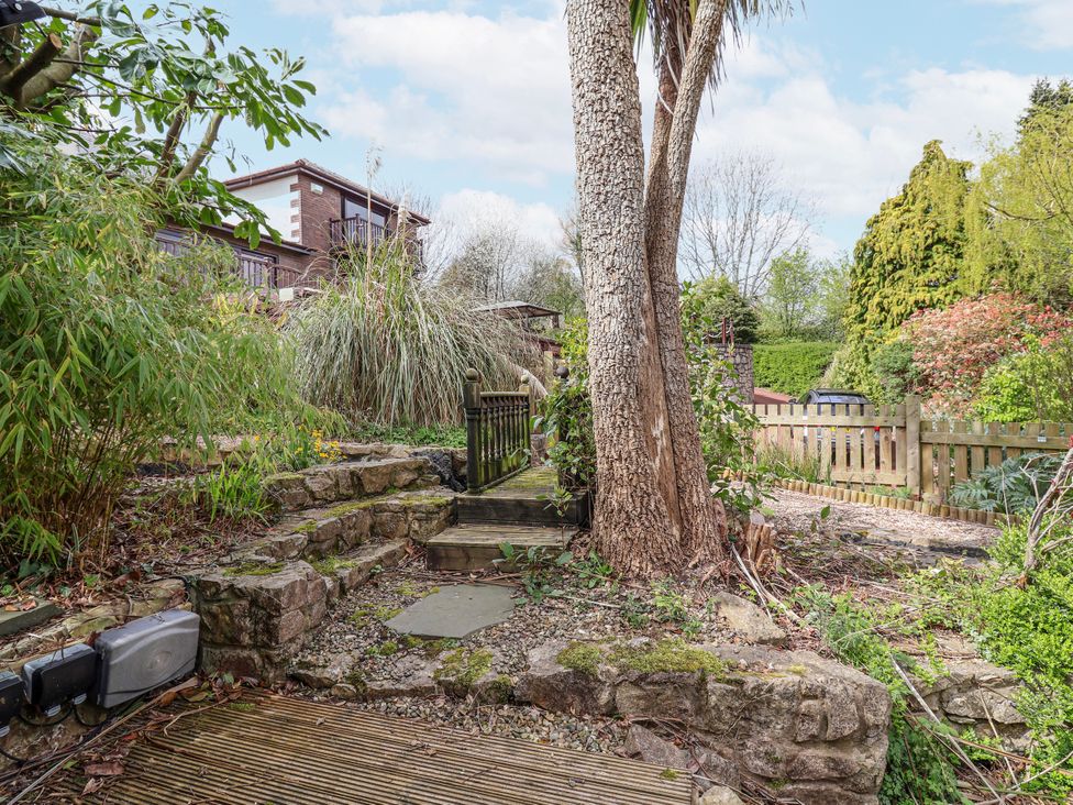A garden with steps and plants at Acorns Holywell
