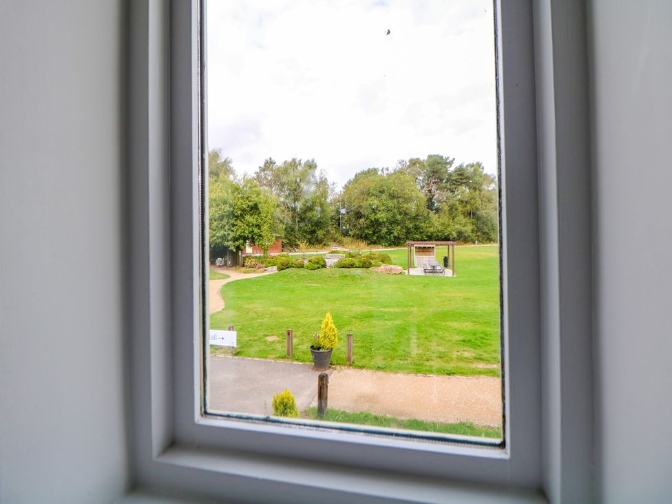 A view of a garden with grass and trees at Riber in Darley Moor near Two Dales