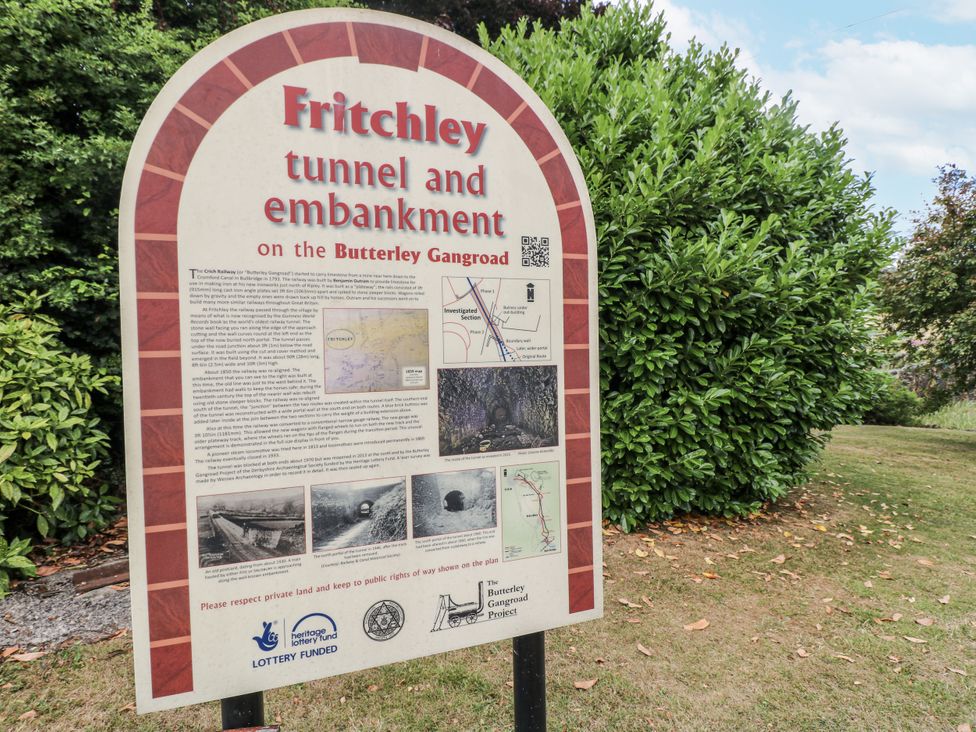 Information sign about Fritchley tunnel and embankment on the Butterley Gangroad