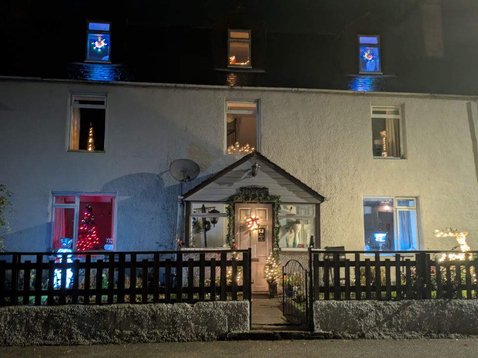A house with Christmas decorations at Ivy House in Kingussie