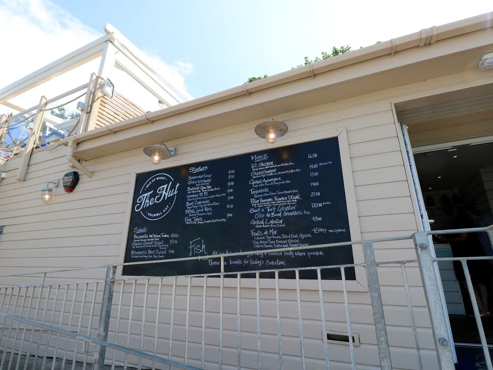 A menu board at The Hut restaurant in Colwell Bay Yarmouth