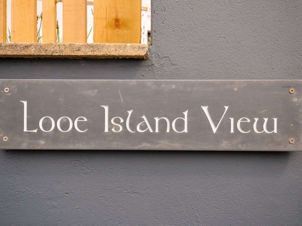 A sign that reads Looe Island View at Looe Island View in Downderry