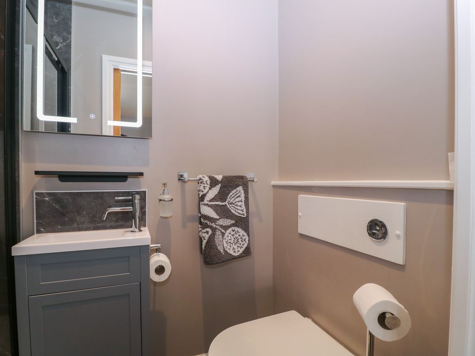 A bathroom with a sink and toilet at 19 Lion Street Hay-On-Wye