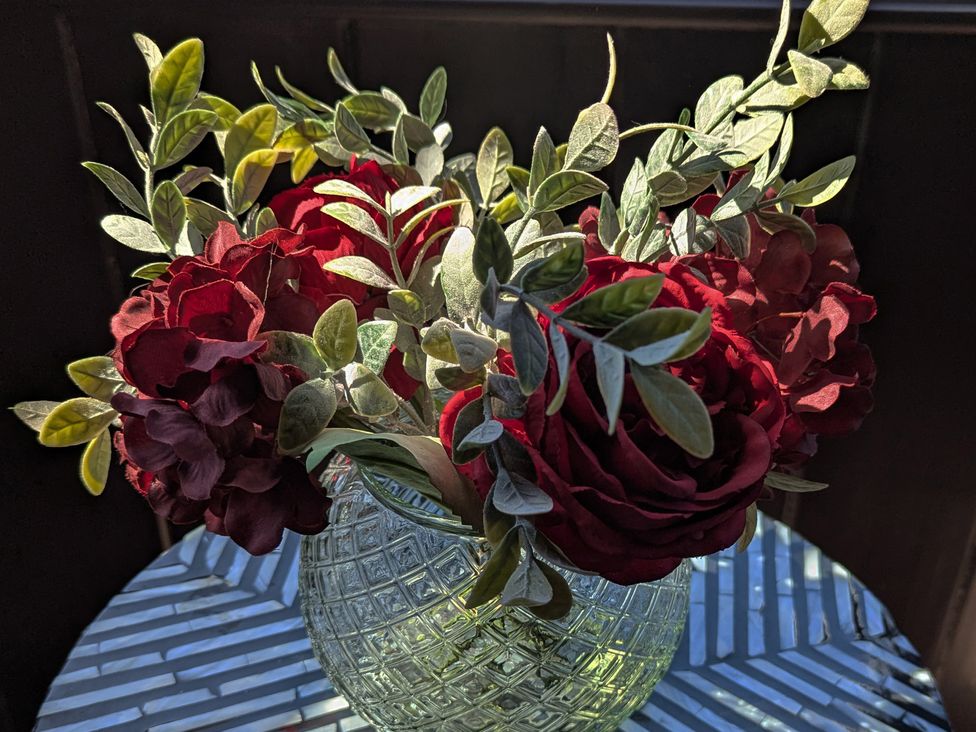 A decorative arrangement of flowers in a vase at Wonderland in Tweedmouth, Berwick-Upon-Tweed