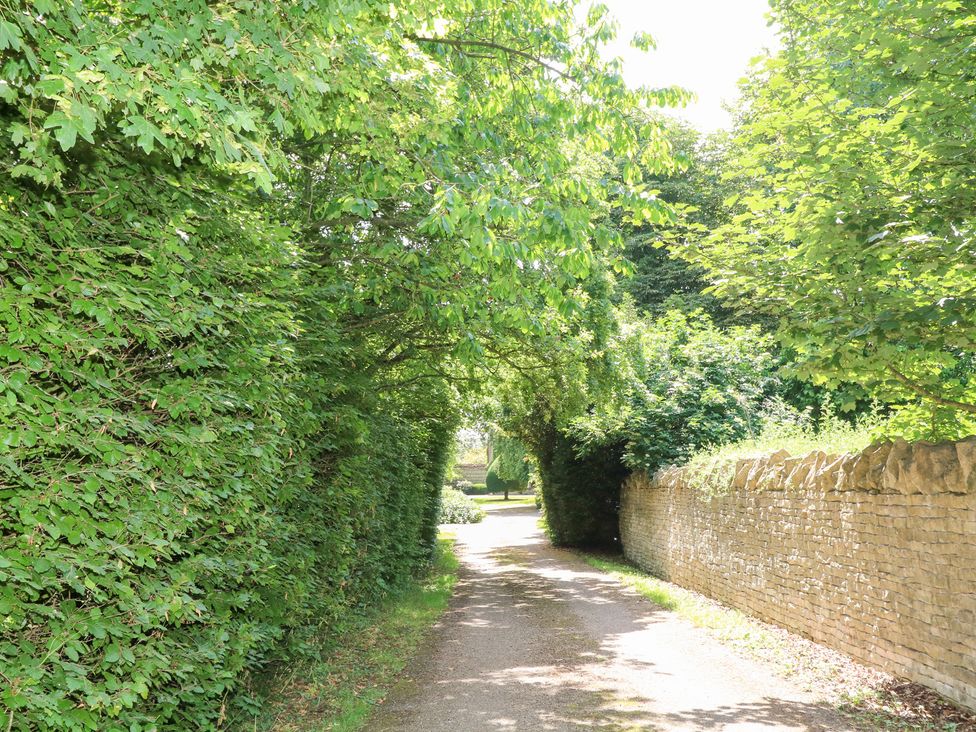 A pathway surrounded by hedges at The Old Barn in Caenby near Market Rasen