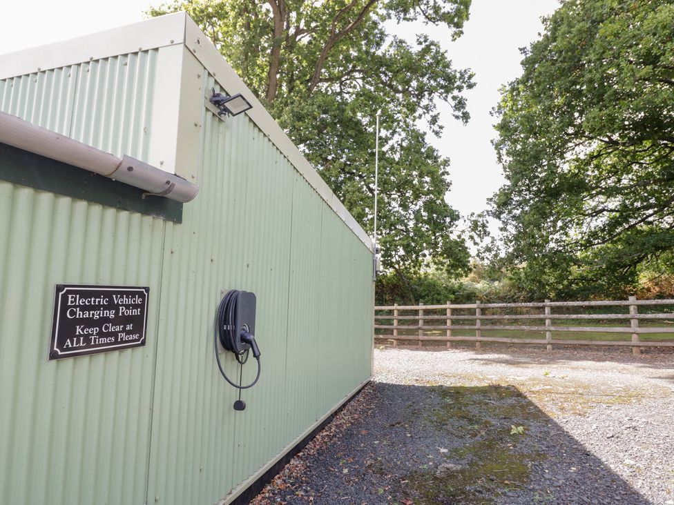 An electric vehicle charging point outside at Keepers Barn in Bromyard