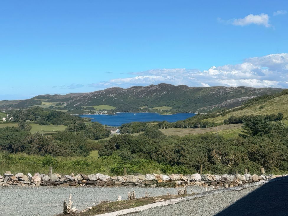 A view of a lake and mountains at Drumore House, Laddan near Carrigart, County Donegal
