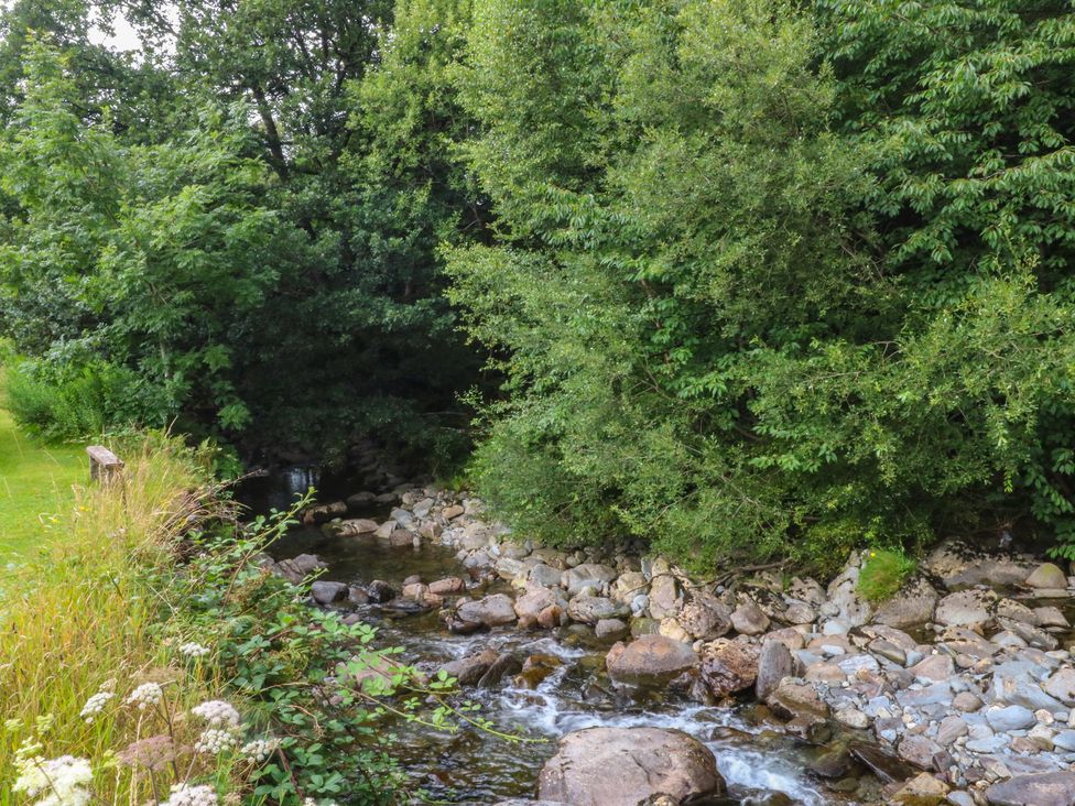 A stream with rocks and trees at Chandos in Dolwyddelan