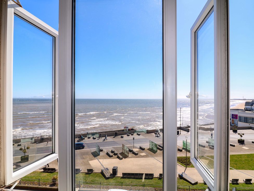 A view from a window overlooking the sea at Apt 9 @ Hunter's Quay Bridlington