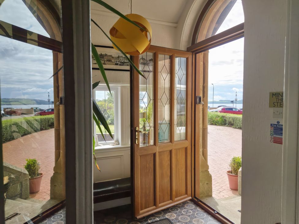 An entrance with a door and window at The Old Rectory in Largs