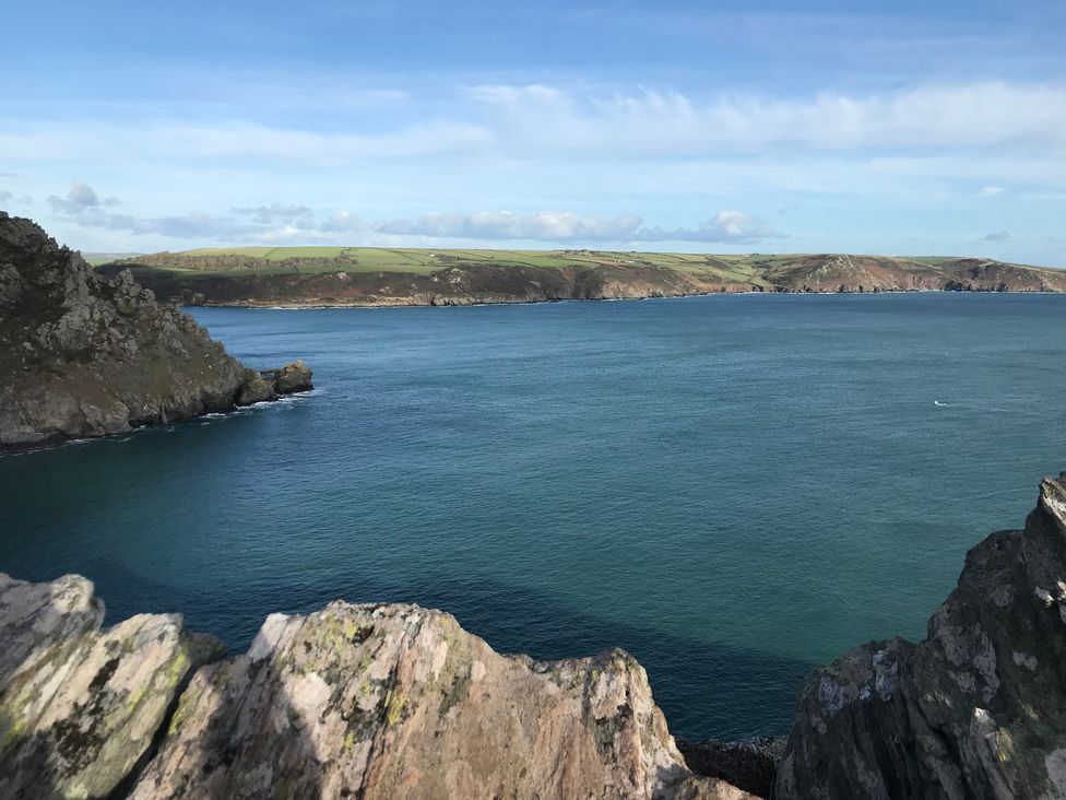A view of the coastline and ocean at Firm Anchor in Salcombe