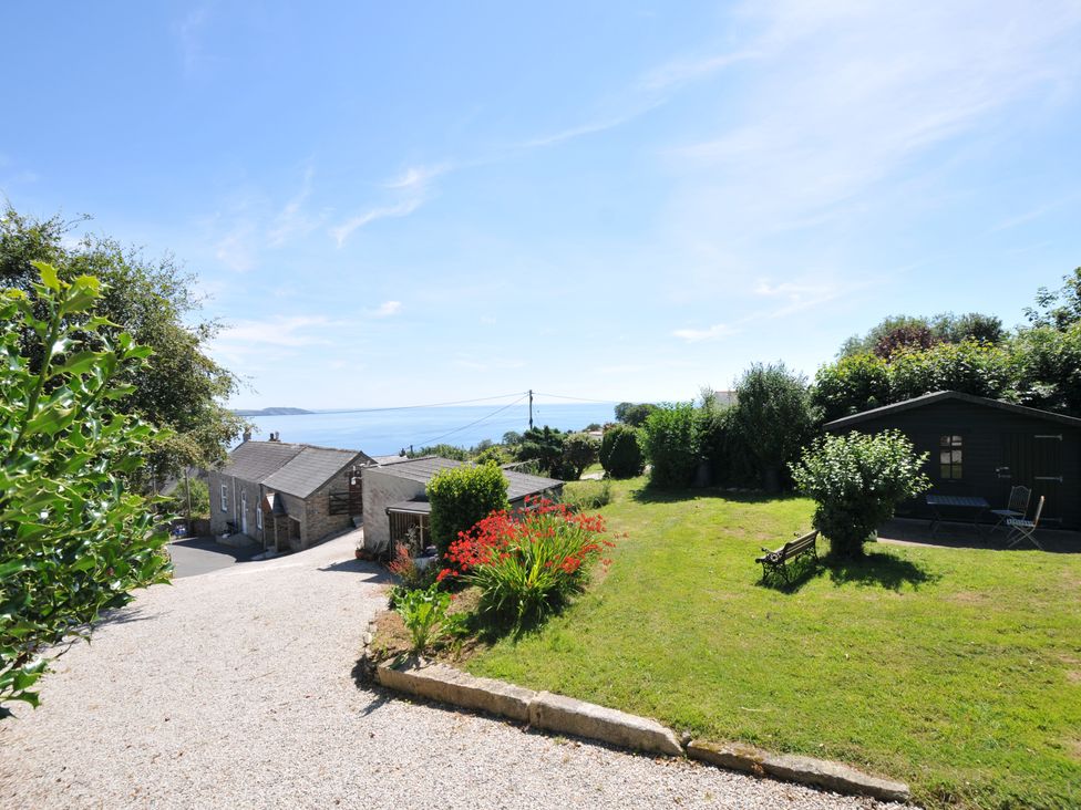 A view of sea and garden area at Smugglers in Porthpean near St Austell