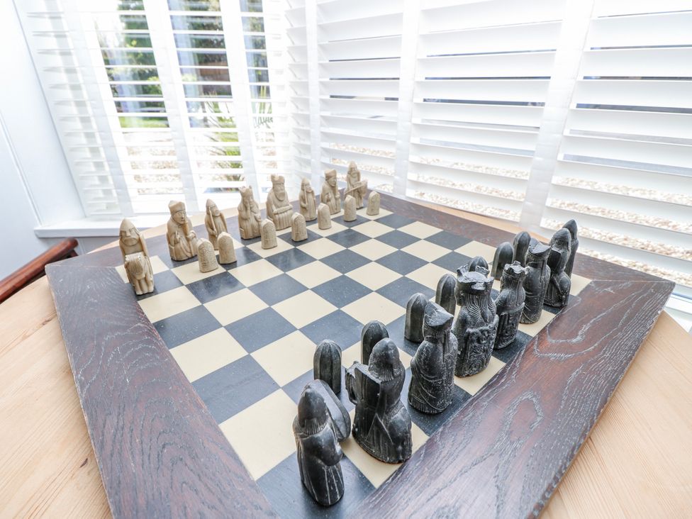 A chess board with decorative pieces at 4 Copse Lane in Freshwater