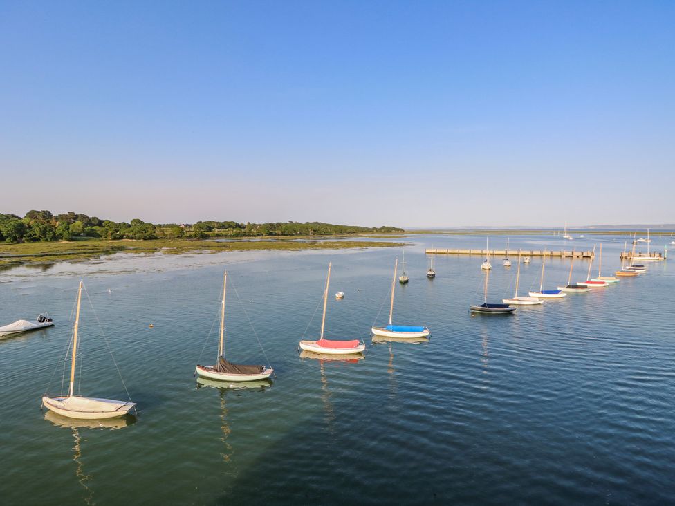 Sailboats on water near a pier at 4 Copse Lane Freshwater
