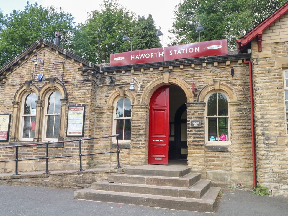 An outdoor view of Haworth Station at Penny Cottage in Haworth
