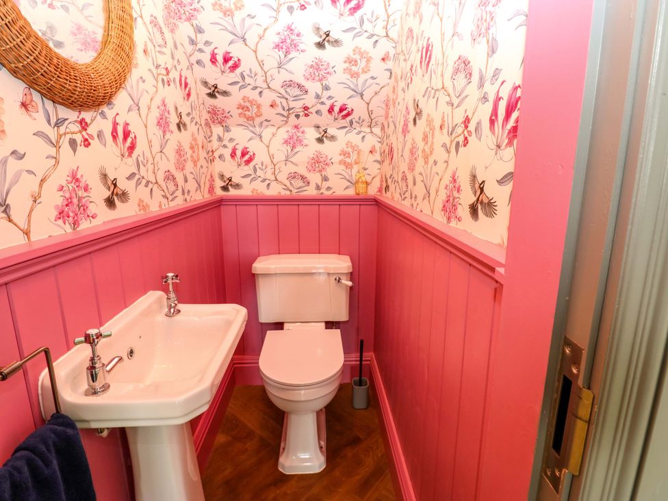 A bathroom with a sink and toilet at Eastfield Farm Barnard Castle