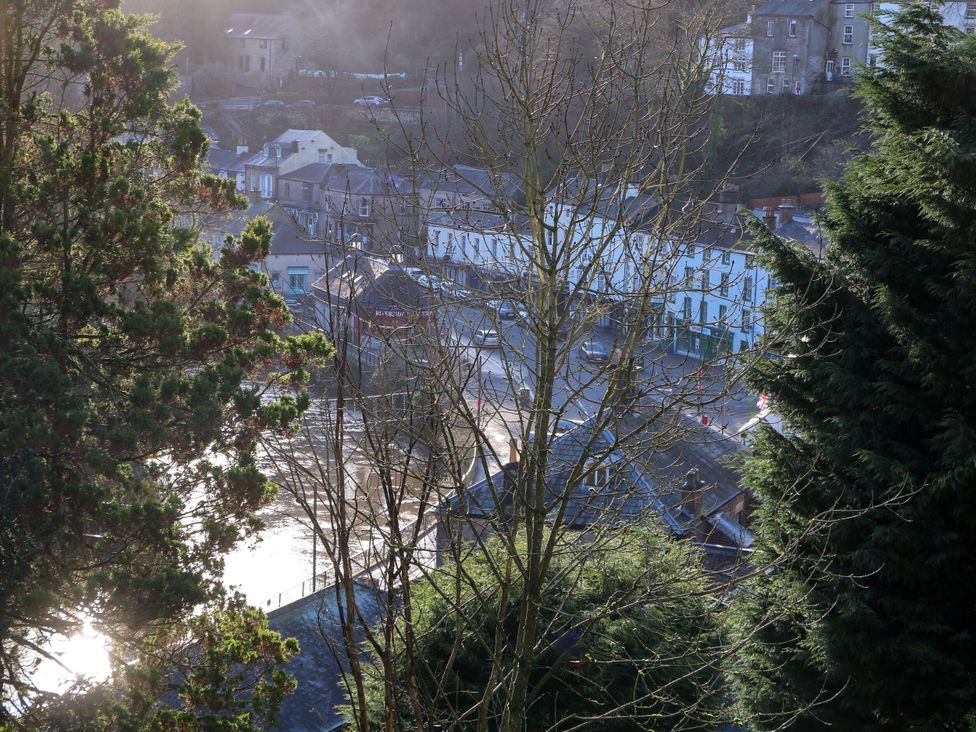 A view of buildings and trees at Roseville in Cromford