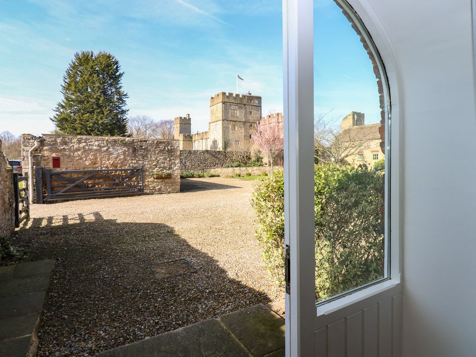 A view of a castle from an entrance at The Cart House in Snape near Bedale