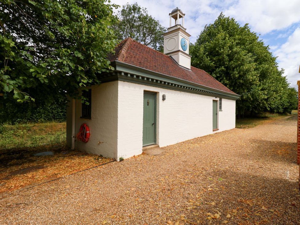 An outdoor view of a building with a clock tower at Clock Tower in Stowmarket