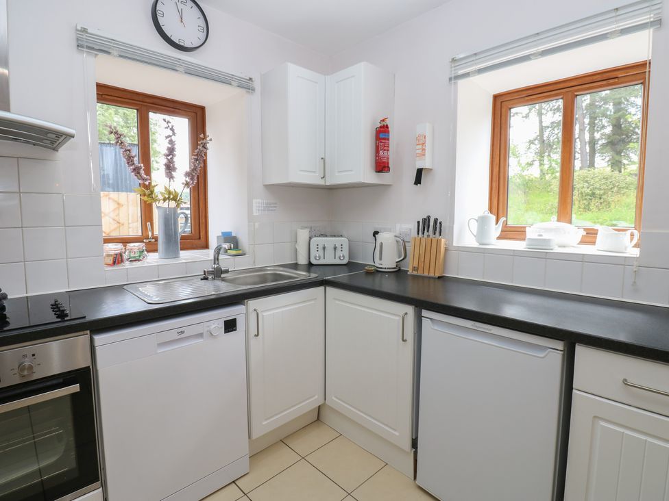 A kitchen with sink and appliances at Middlefell View Cottage in Alston
