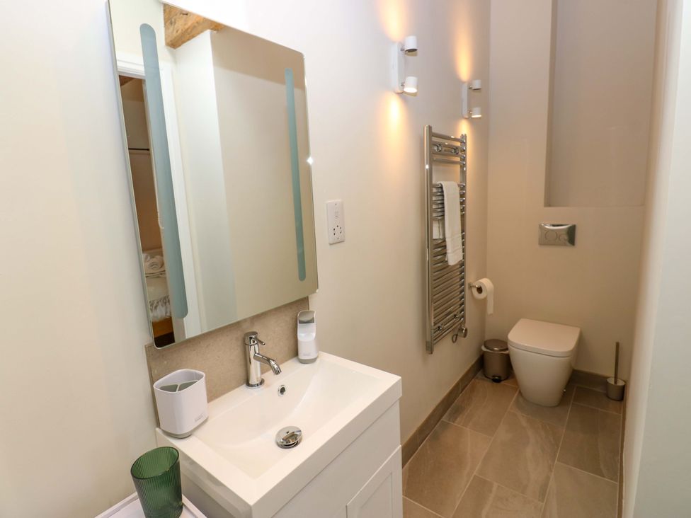 A bathroom with a sink and toilet at Marcus Barn 3, Ebchester