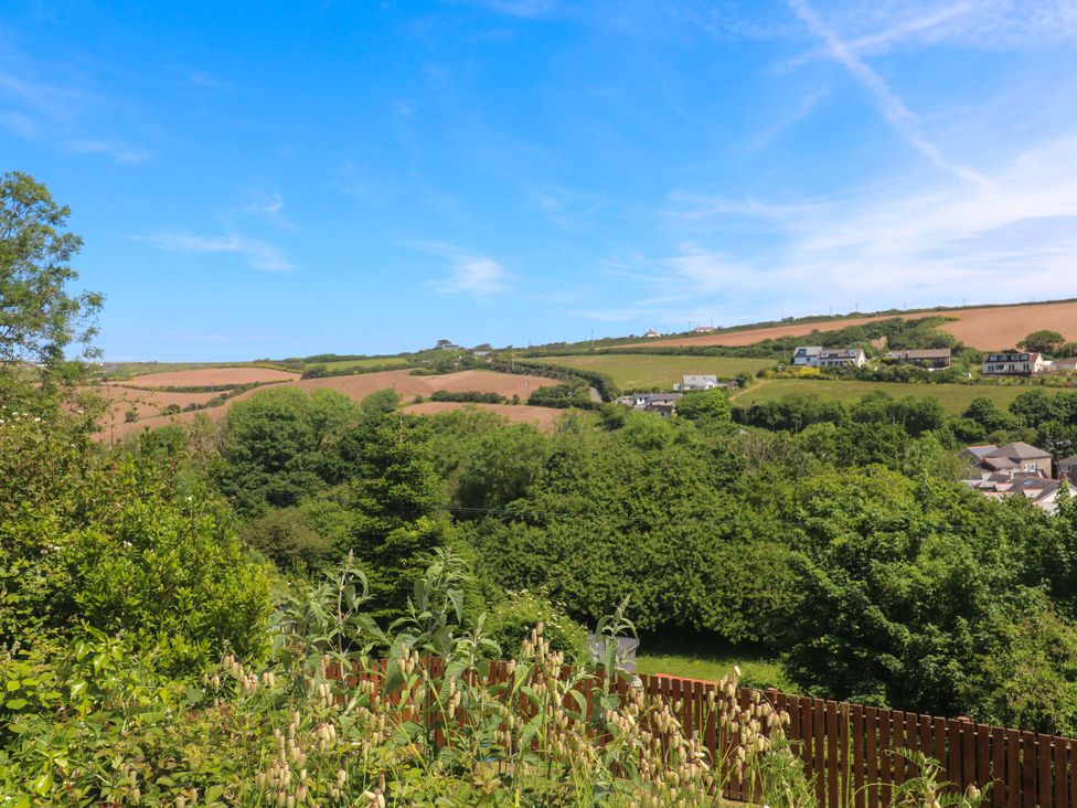 A view of fields and houses at Greenways in Perranporth
